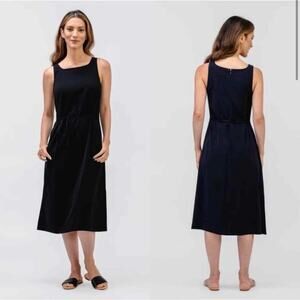 Ministry Of Supply Swift Sheath Dress‎ Midi Black Pockets Office Size XS NEW